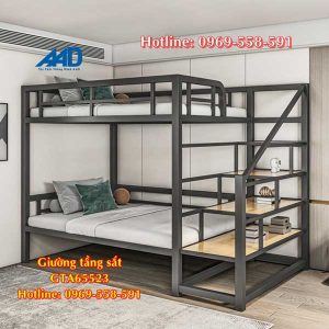 giường sắt 2 tầng 1m6x2m giá rẻ